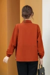 New arrivals for Spring/Autumn 2025 women's wear: Orange long-sleeved tops are trendy and fashionable. Sizes range from XL to 5XL Specification image